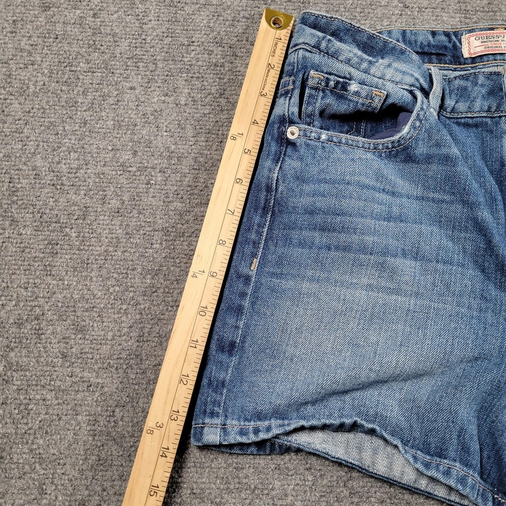 Guess Medium Blue High-Rise Denim Shorts - Picture 7 of 9